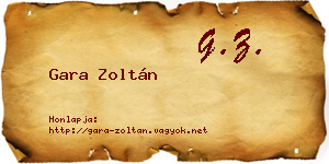 Gara Zoltán névjegykártya